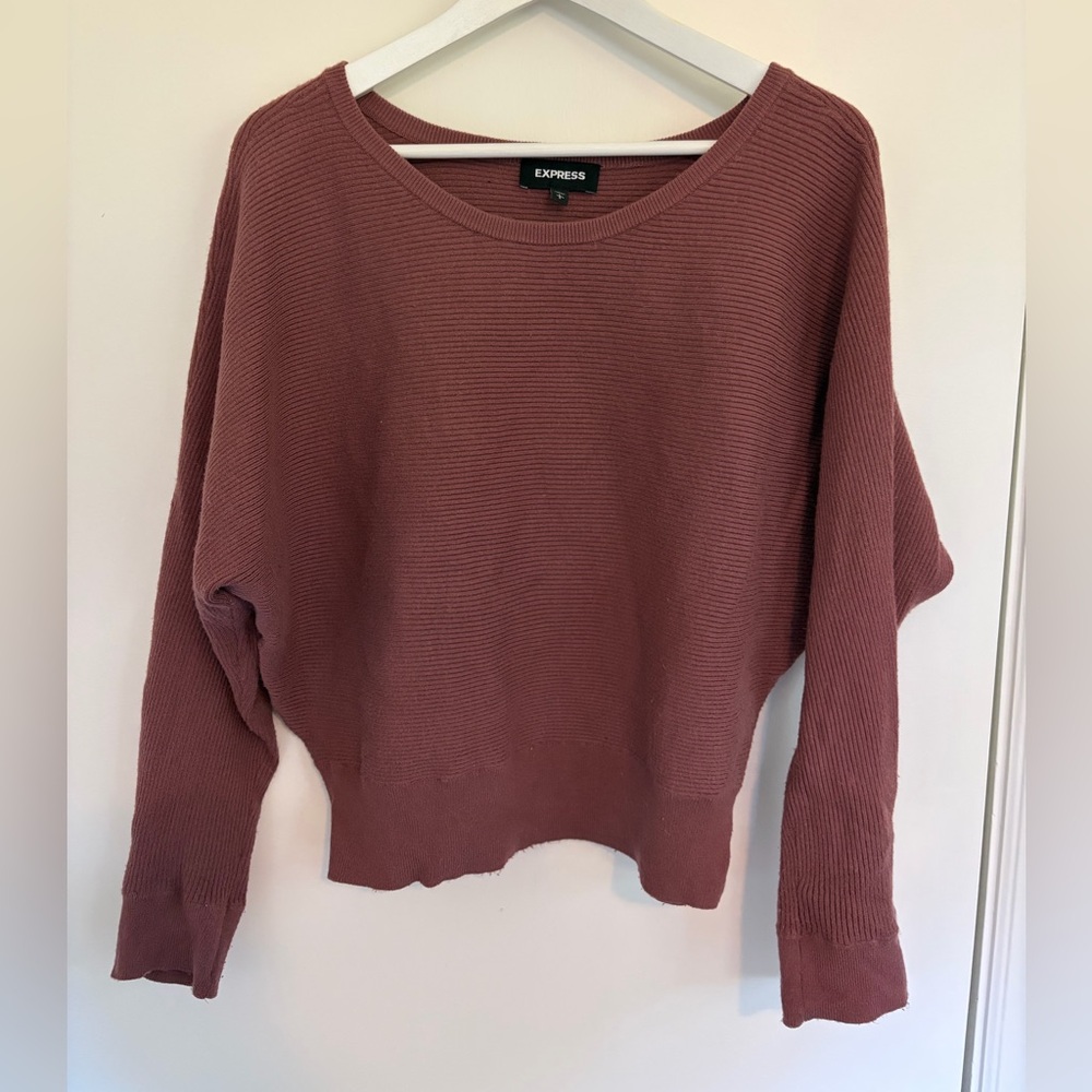 Express Dusty Rose Knit Top